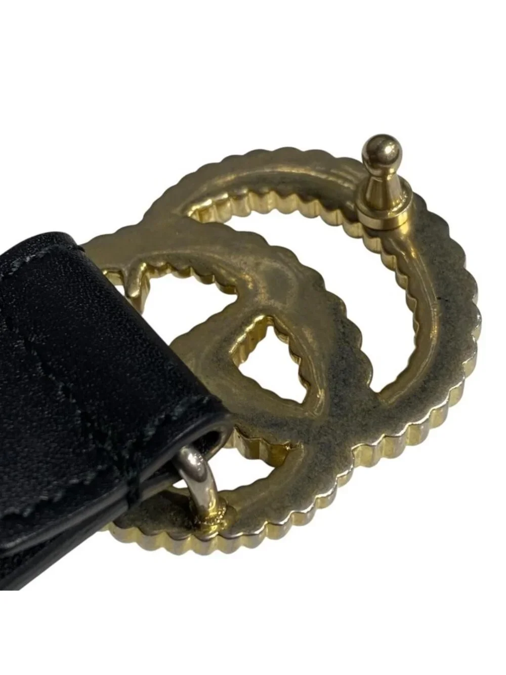 Gucci Belt GG Marmont Torchon Leather Black